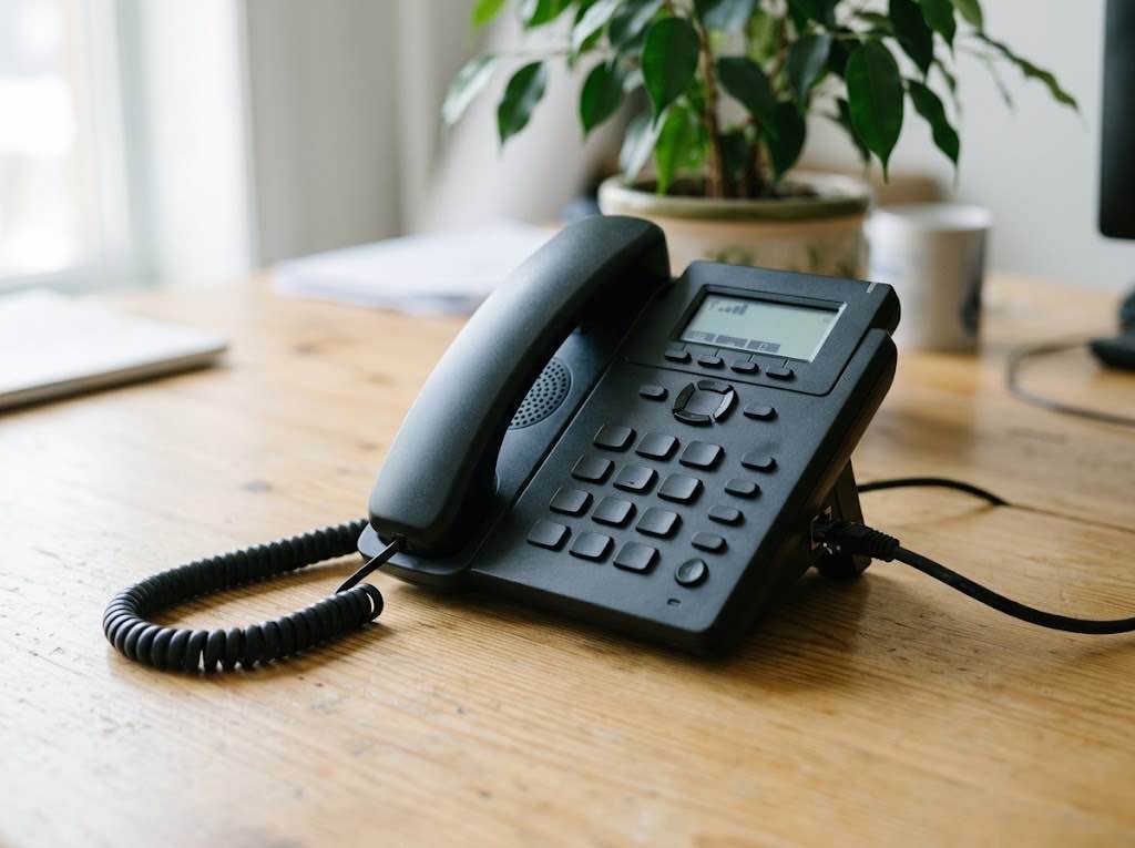 Téléphone IP de bureau relié au réseau de l'entreprise